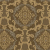 Elegant Brown Damask Deep Embossed Wallpaper, 3D Textured Dark Wallcovering, Traditional, Extra Large 114 sq ft Roll, Washable, Luxury - Adawall -Houston Wallpaper Store - Walcoverings, Curtains & Wall Panels