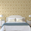 Elegant Damask Embossed Wallpaper, Beige 3D Textured Wallcovering, Traditional, Extra Large 114 sq ft Roll, Stylish Wallpaper, Luxury Floral - Adawall -Houston Wallpaper Store - Walcoverings, Curtains & Wall Panels