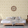 Elegant Damask Embossed Wallpaper, Cream 3D Textured Wallcovering, Traditional, Extra Large 114 sq ft Roll, Stylish Wallpaper, Luxury Floral - Adawall -Houston Wallpaper Store - Walcoverings, Curtains & Wall Panels