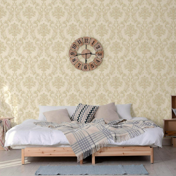 Elegant Damask Embossed Wallpaper, Cream 3D Textured Wallcovering, Traditional, Extra Large 114 sq ft Roll, Stylish Wallpaper, Luxury Floral - Adawall -Houston Wallpaper Store - Walcoverings, Curtains & Wall Panels