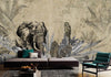 Elephant Jungle Wall Mural, Light Green Forest Animal Theme Wallpaper, Oversized Wall Art, Non-Woven, Non-Pasted, Removable, Exotic Wall Paper, Washable - Adawall -Houston Wallpaper Store - Walcoverings, Curtains & Wall Panels