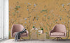 Extra Large Chinoiserie Floral Wallpaper, Birds Blossom Yellow Wall Mural, Custom Size, Luxury, Modern Wall Paper, Non-Pasted, Washable, Removable (Copy) - Adawall -Houston Wallpaper Store - Walcoverings, Curtains & Wall Panels