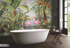 Flamingo Nature Theme Wall Mural, Green Forest Wallpaper, Custom Wall Mural, Wall Poster Home Interior Decor, Non-Adhesive, Non-Woven, Washable, Removable - Adawall -Houston Wallpaper Store - Walcoverings, Curtains & Wall Panels