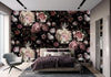 Floral Peony Wall Mural, Black Large Blooms Black Botanical Wallpaper,Home Decor Wall Art, Non-Woven, Non-Pasted, Removable, Washable - Adawall -Houston Wallpaper Store - Walcoverings, Curtains & Wall Panels