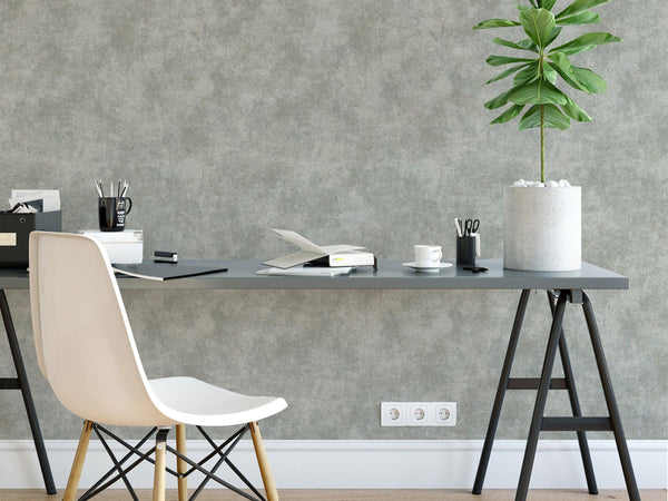 Gray Industrial Metallic Rustic Wallpaper, 3D Embossed Modern Worn-Out Style Distressed Weathered - Adawall -Houston Wallpaper Store - Walcoverings, Curtains & Wall Panels