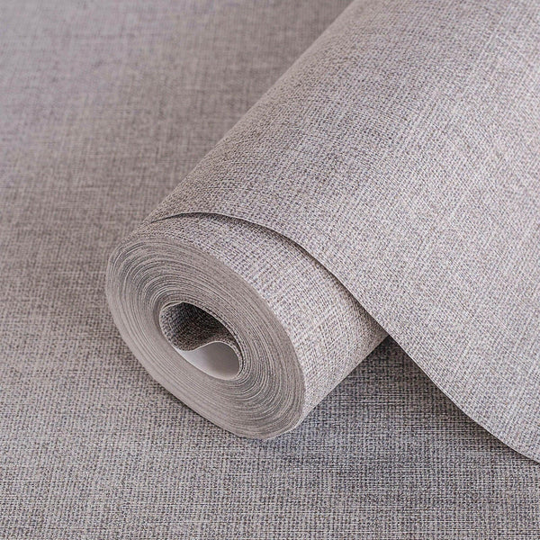 Gray Linen Textured Wallpaper, Cream Modern Neutral Colors Non-Pasted Wallcovering - Adawall -Houston Wallpaper Store - Walcoverings, Curtains & Wall Panels