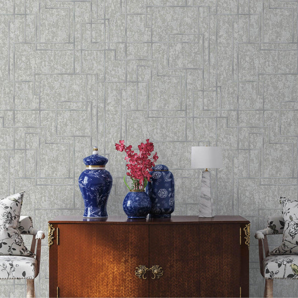 Gray Modern Lines Geometric Wallpaper, Contemporary 3D Embossed Wallcovering, Abstract Bold - Adawall -Houston Wallpaper Store - Walcoverings, Curtains & Wall Panels