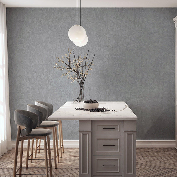 Gray Sleek Embossed finish Solid Color Wallpaper, Abstract Modern Minimalist Rich Textured Wallcovering - Adawall -Houston Wallpaper Store - Walcoverings, Curtains & Wall Panels