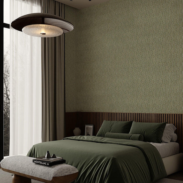 Green Diamond Shapes Wallpaper, Shiny 3D Deep Embossed Lines Stylish Modern Wallcovering - Adawall -Houston Wallpaper Store - Walcoverings, Curtains & Wall Panels