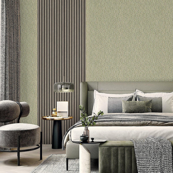 Green Diamond Shapes Wallpaper, Shiny 3D Deep Embossed Lines Stylish Modern Wallcovering - Adawall -Houston Wallpaper Store - Walcoverings, Curtains & Wall Panels