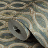 Green Geometric Chain Pattern Wallpaper, Deep Embossed Stylish Sparkling Luxury Design - Adawall -Houston Wallpaper Store - Walcoverings, Curtains & Wall Panels