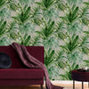 Green Palm Trees Embossed Wallpaper, Rich Textured Wallcovering, Large 114 sq ft Roll, Washable, Sturdy, Plants Leaves Wallpaper, Wall Decor - Adawall -Houston Wallpaper Store - Walcoverings, Curtains & Wall Panels