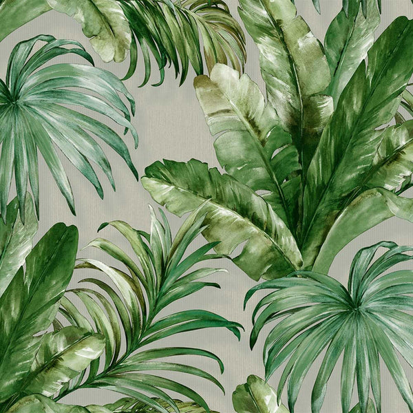 Green Palm Trees Embossed Wallpaper, Rich Textured Wallcovering, Large 114 sq ft Roll, Washable, Sturdy, Plants Leaves Wallpaper, Wall Decor - Adawall -Houston Wallpaper Store - Walcoverings, Curtains & Wall Panels