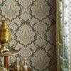 Green Rich Baroque Damask Wallpaper Deep Embossed Shimmering Vintage Design - Adawall -Houston Wallpaper Store - Walcoverings, Curtains & Wall Panels