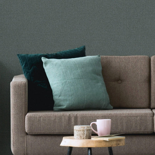 Greenish Blue Woven Textured Jute Wallpaper, Burlap Pattern Fiber Weave Pattern Non-Pasted - Adawall -Houston Wallpaper Store - Walcoverings, Curtains & Wall Panels