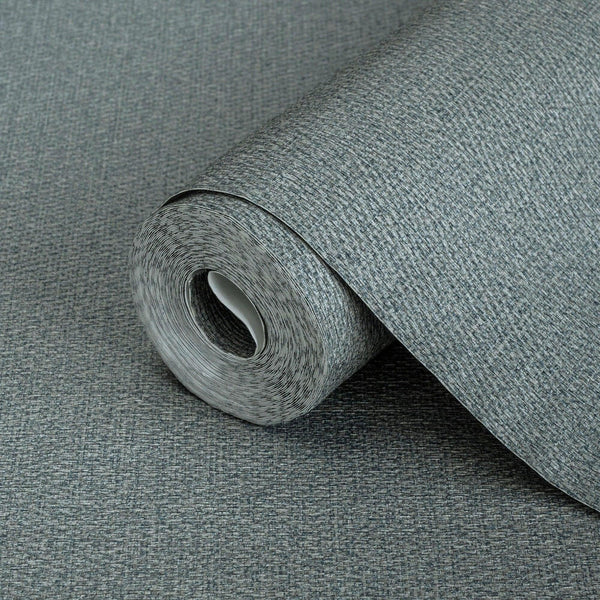 Greenish Blue Woven Textured Jute Wallpaper, Burlap Pattern Fiber Weave Pattern Non-Pasted - Adawall -Houston Wallpaper Store - Walcoverings, Curtains & Wall Panels