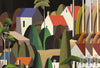 Landscape Wall Mural Houses Cityscape Stylish Wallpaper, Black Oversized Custom Size Wall Covering, Non-Woven, Non-Adhesive, Modern Large Art - Adawall -Houston Wallpaper Store - Walcoverings, Curtains & Wall Panels