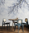Large Blossom Tree Wallpaper, Blue Chinoiserie Nature Flowers Wall Mural, Custom Size Wall Covering, Non-Woven, Non-Pasted, Removable, Washable, Floral Art - Adawall -Houston Wallpaper Store - Walcoverings, Curtains & Wall Panels