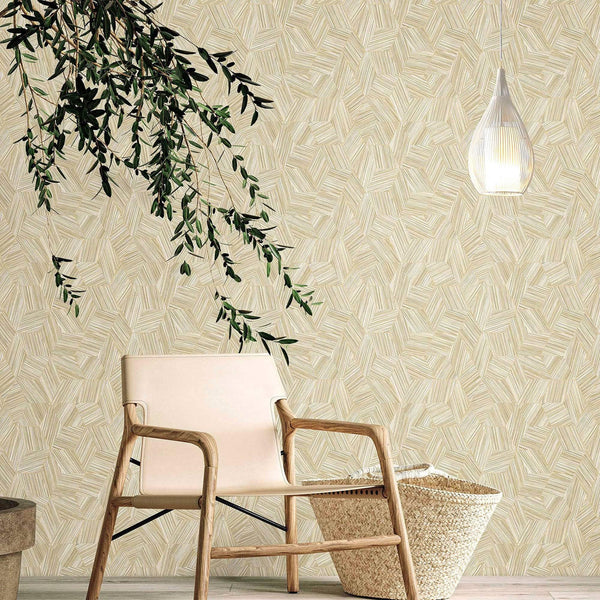Large Hexagon Embossed Wallpaper, Cream Elegant Geometric Shapes Honeycomb Wallcovering, Large 114 sq ft Roll - Adawall -Houston Wallpaper Store - Walcoverings, Curtains & Wall Panels