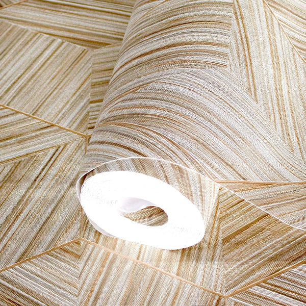 Large Hexagon Embossed Wallpaper, Cream Elegant Geometric Shapes Honeycomb Wallcovering, Large 114 sq ft Roll - Adawall -Houston Wallpaper Store - Walcoverings, Curtains & Wall Panels