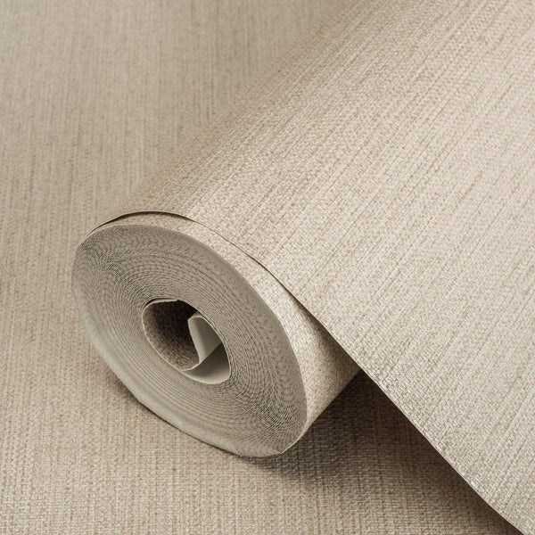 Light Beige Jute Basket Weave Textured Wallpaper, Solid Color Modern Plain Wallcovering - Adawall -Houston Wallpaper Store - Walcoverings, Curtains & Wall Panels
