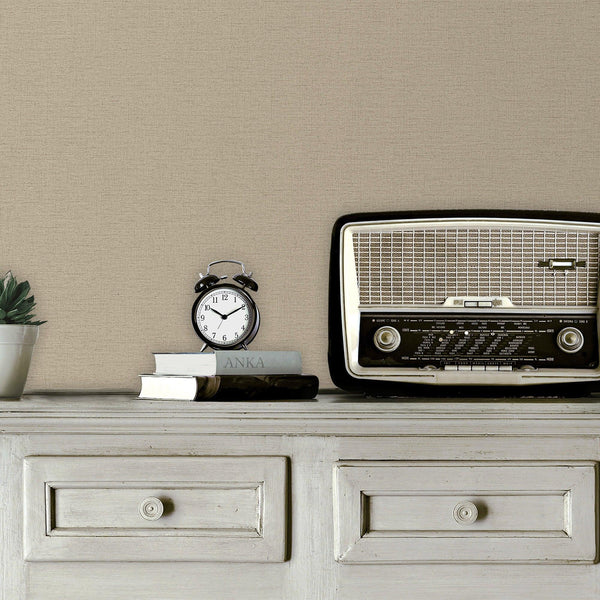 Light Beige Jute Basket Weave Textured Wallpaper, Solid Color Modern Plain Wallcovering - Adawall -Houston Wallpaper Store - Walcoverings, Curtains & Wall Panels