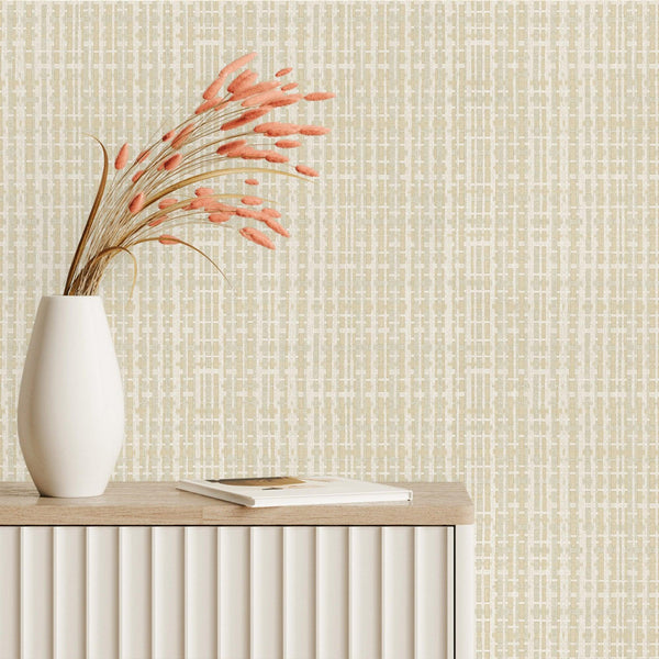 Light Cream Realistic Basket Weave Wallpaper, 3D Deep Embossed Premium Wallcovering - Adawall -Houston Wallpaper Store - Walcoverings, Curtains & Wall Panels