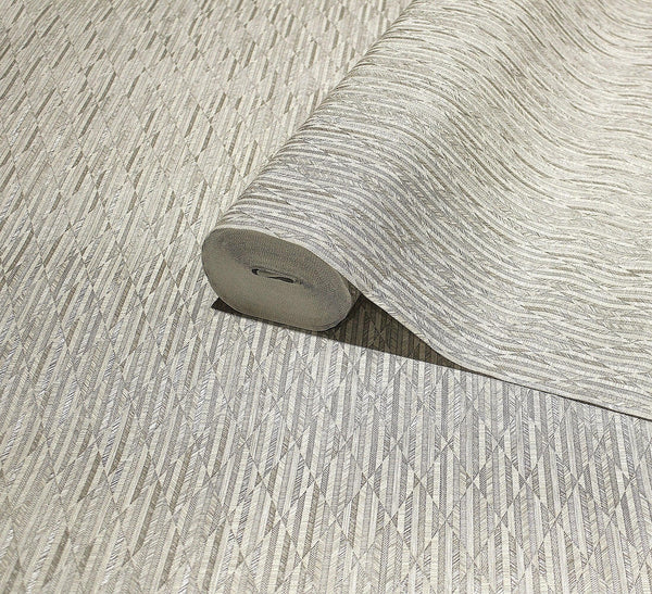 Light Gray Diamond Shapes Wallpaper, Shiny 3D Deep Embossed Lines Stylish Modern Wallcovering - Adawall -Houston Wallpaper Store - Walcoverings, Curtains & Wall Panels