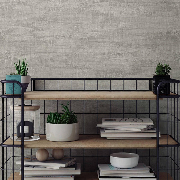 Light Gray Distressed Rustic 3D Embossed Wallpaper, Stylish Farmhouse Lodge Coutry Wallcovering - Adawall -Houston Wallpaper Store - Walcoverings, Curtains & Wall Panels