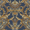 Luxury Deep Embossed Damask Wallpaper, Blue, Yellow, Home & Commercial Use Decorative Wallcovering, Washable, Sturdy - Adawall -Houston Wallpaper Store - Walcoverings, Curtains & Wall Panels
