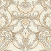 Luxury Deep Embossed Damask Wallpaper, Cream, Silver, Home & Commercial Use Decorative Wallcovering, Washable, Sturdy - Adawall -Houston Wallpaper Store - Walcoverings, Curtains & Wall Panels