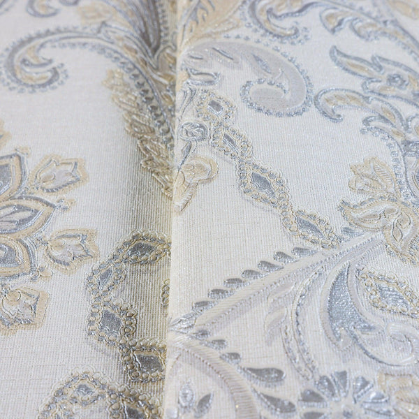 Luxury Deep Embossed Striped Wallpaper, Shiny Light Color Damask 3D Textured Wallcovering, Traditional, Large 114 sq ft Roll, Accent Wall - Adawall -Houston Wallpaper Store - Walcoverings, Curtains & Wall Panels