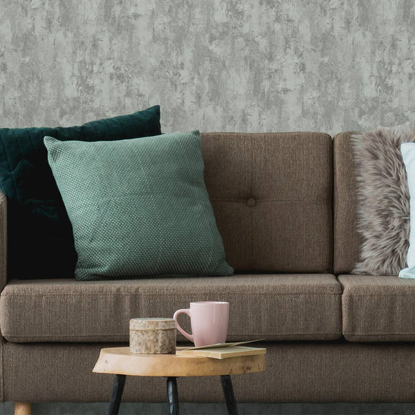 Modern Abstract Distressed Wallpaper, Rich Textured Embossed Wallcovering, Traditional, Elegant Wallpaper, Extra Large 114 sq ft Roll, Ivory - Adawall -Houston Wallpaper Store - Walcoverings, Curtains & Wall Panels