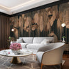 Modern Art Wall Mural, Trees Wallpaper, Black Yellow Oversized Nature Theme Customized Wall Covering, Non-Woven, Non-Adhesive, Removable, Washable, Large - Adawall -Houston Wallpaper Store - Walcoverings, Curtains & Wall Panels