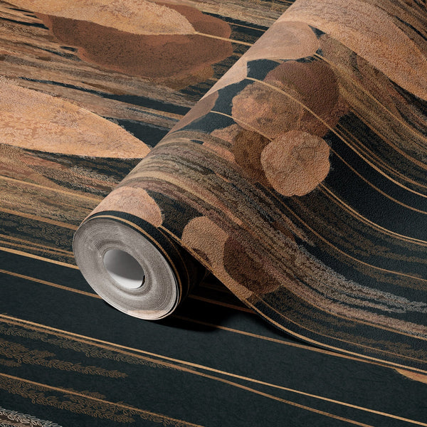 Modern Art Wall Mural, Trees Wallpaper, Black Yellow Oversized Nature Theme Customized Wall Covering, Non-Woven, Non-Adhesive, Removable, Washable, Large - Adawall -Houston Wallpaper Store - Walcoverings, Curtains & Wall Panels