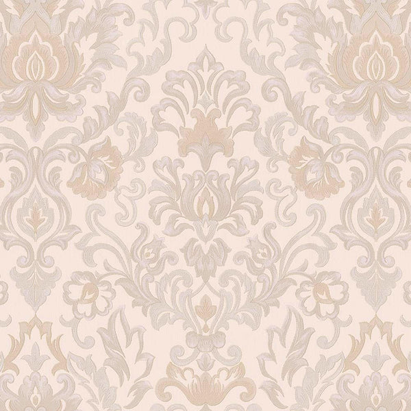 Modern Creamy Embossed Damask Wallpaper, Home Wall Decor, Aesthetic Wallpaper, Textured Wallcovering Non-Adhesive and Non-Peel and Stick - Adawall -Houston Wallpaper Store - Walcoverings, Curtains & Wall Panels