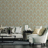 Modern Light Teal, Gold Damask Wallpaper, Home Wall Decor, Aesthetic Wallpaper, Textured Wallcovering Non-Adhesive and Non-Peel and Stick - Adawall -Houston Wallpaper Store - Walcoverings, Curtains & Wall Panels