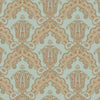 Modern Light Teal, Gold Damask Wallpaper, Home Wall Decor, Aesthetic Wallpaper, Textured Wallcovering Non-Adhesive and Non-Peel and Stick - Adawall -Houston Wallpaper Store - Walcoverings, Curtains & Wall Panels