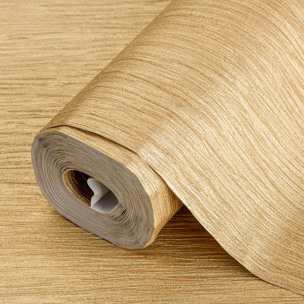 Modern Neutral Embossed Wallpaper, Gold Shiny Neutral 3D Linen Textured, Wallcovering, Traditional, Extra Large 114 sq ft Roll, Fabric - Adawall -Houston Wallpaper Store - Walcoverings, Curtains & Wall Panels