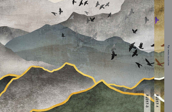 Mountain Scenic Wall Mural, Green Nature Wallpaper, Custom Size Wall Covering, Non-Woven, Non-Pasted, Removable, Washable, Extra Large Bird Art - Adawall -Houston Wallpaper Store - Walcoverings, Curtains & Wall Panels