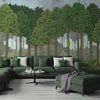 Nature Scene Trees Wall Mural, Green Forest Wallpaper, Large Landscape Custom Size Wall Covering, Non-Woven, Non-Pasted, Removable, Washable, Art - Adawall -Houston Wallpaper Store - Walcoverings, Curtains & Wall Panels