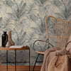 Palm Trees Embossed Wallpaper, Rich Textured Green Leaves Wallcovering, Large 114 sq ft Roll, Washable, Sturdy, Blue Plants Leaves Wallpaper - Adawall -Houston Wallpaper Store - Walcoverings, Curtains & Wall Panels
