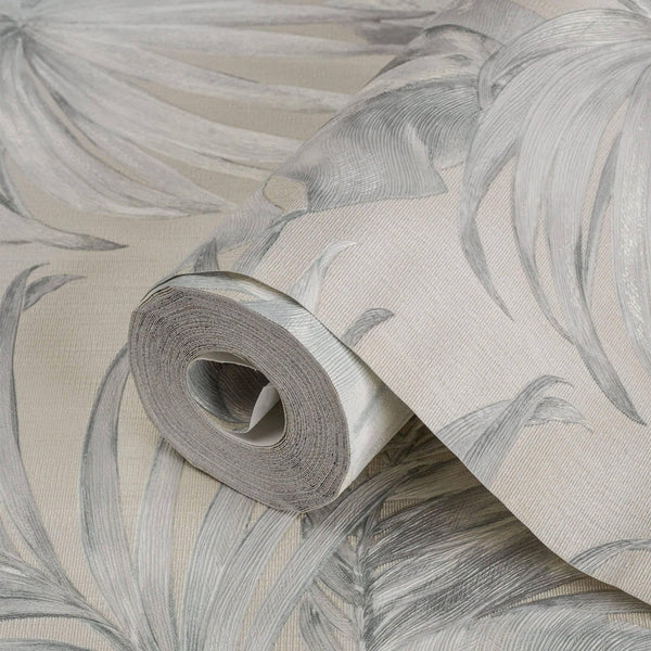 Palm Trees Embossed Wallpaper, Rich Textured Green Leaves Wallcovering, Large 114 sq ft Roll, Washable, Sturdy, Blue Plants Leaves Wallpaper - Adawall -Houston Wallpaper Store - Walcoverings, Curtains & Wall Panels