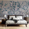 Peony Chinoiserie Blossom Wall Mural, Blue Floral Bloom Wallpaper, Oversized Contemporary Custom Size Wall Art, Non-Woven, Non-Pasted, Removable - Adawall -Houston Wallpaper Store - Walcoverings, Curtains & Wall Panels