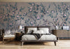 Peony Chinoiserie Blossom Wall Mural, Blue Floral Bloom Wallpaper, Oversized Contemporary Custom Size Wall Art, Non-Woven, Non-Pasted, Removable - Adawall -Houston Wallpaper Store - Walcoverings, Curtains & Wall Panels