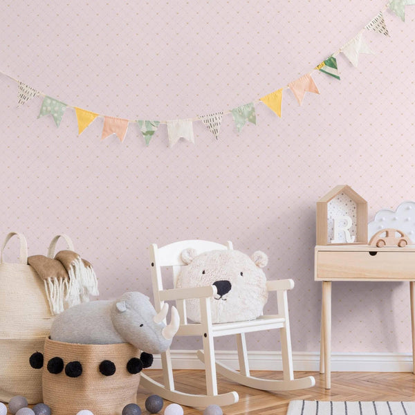 Pink Girls Room Textured Wallpaper, Girls Bedroom Wall Paper, Nursery Wallpaper, 114 sq ft, Girls Bedroom, Kids Bathroom, Girl Bathroom Wall - Adawall -Houston Wallpaper Store - Walcoverings, Curtains & Wall Panels