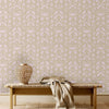 Pink Lace Trellis Wallpaper, Shiny Silver Gold Patterns Faded Colors Damask Design - Adawall -Houston Wallpaper Store - Walcoverings, Curtains & Wall Panels