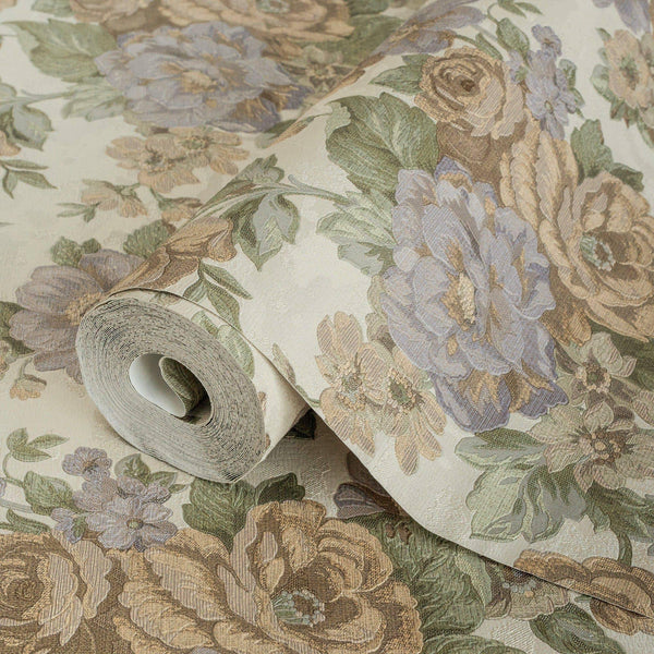 Purple Charming Floral Deep Embossed Wallpaper, Bloom Blossom Flower Design Interior Wall Decor - Adawall -Houston Wallpaper Store - Walcoverings, Curtains & Wall Panels