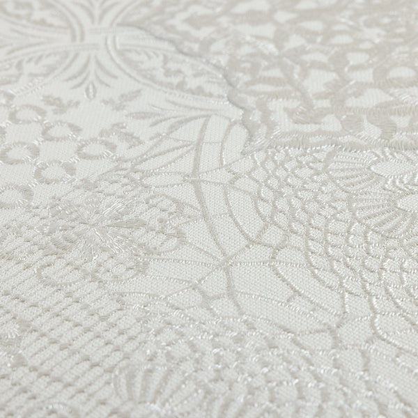 Quilted 3D Embossed Wallpaper, Cream, Flocked Rich Textured Velvet Feel Luxury Wallcovering, Vintage Washed Patchwork Style, Non-Woven - Adawall -Houston Wallpaper Store - Walcoverings, Curtains & Wall Panels