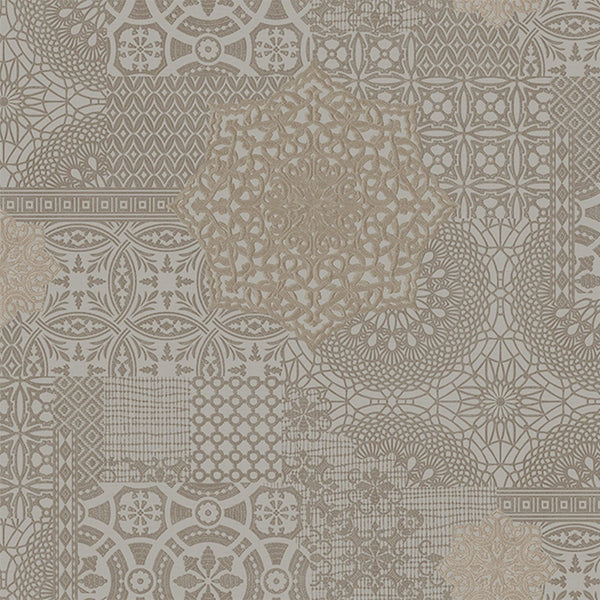 Quilted 3D Embossed Wallpaper, Tan, Flocked Rich Textured Velvet Feel Luxury Wallcovering, Vintage Washed Patchwork Style, Non-Woven - Adawall -Houston Wallpaper Store - Walcoverings, Curtains & Wall Panels